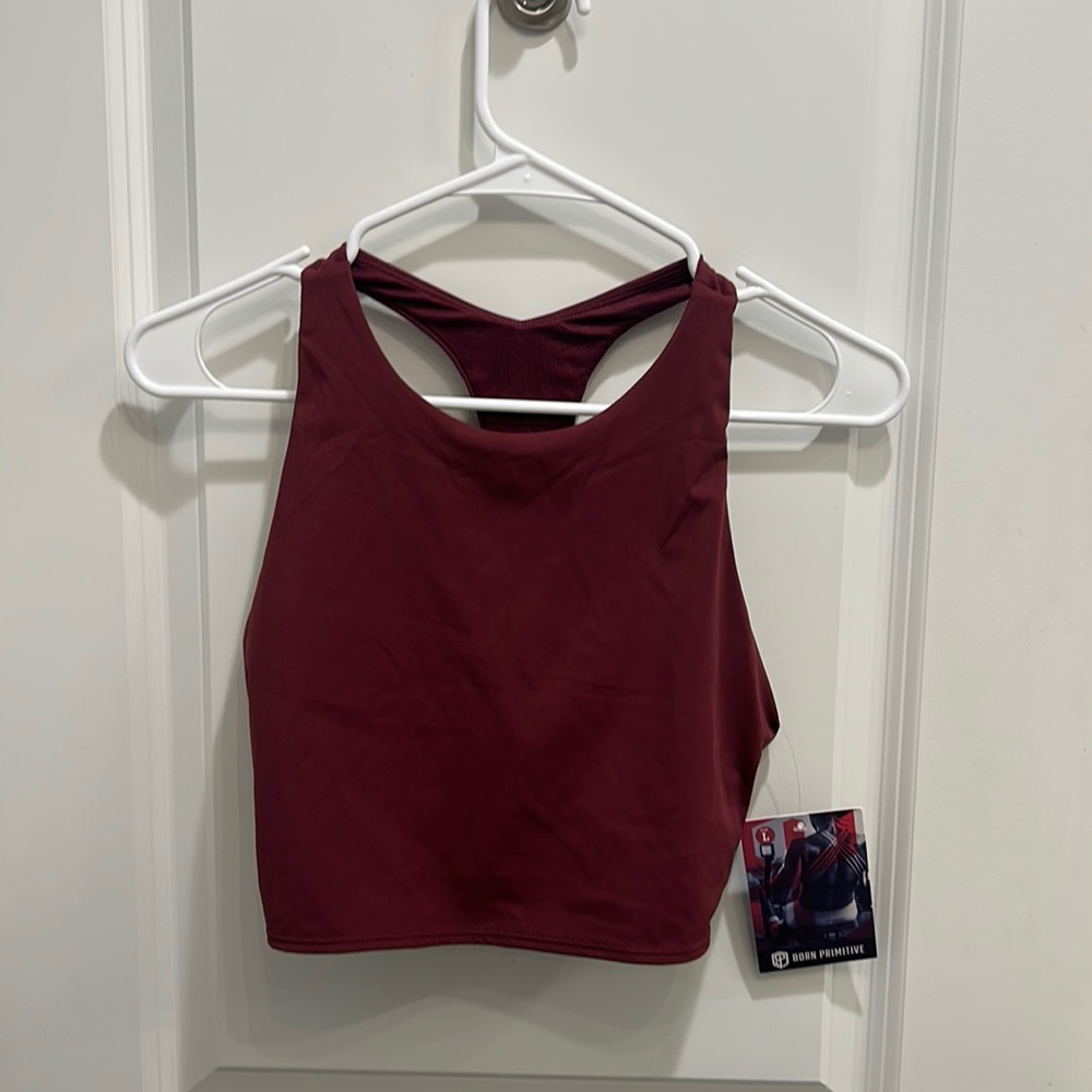 Born Primitive Sports Crop Top in Wine Red